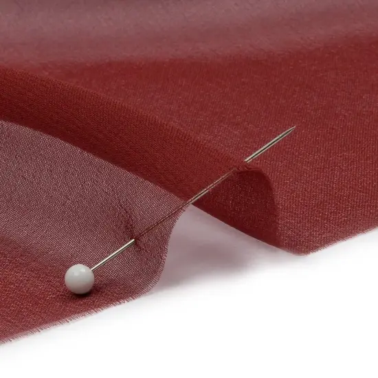 1 Yard Mahogany Silk Chiffon Sheer Solid Lightweight Luxury Apparel Sewing Fabric 54 Inch Width {2}