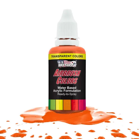 Orange, Transparent Acrylic Airbrush Paint, 1 oz. {1}