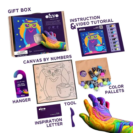 OKTO Clay-by-Numbers Kit &ndash; &ldquo;Owl&rdquo; (11.4&rdquo; x 11.4&rdquo;) {2}