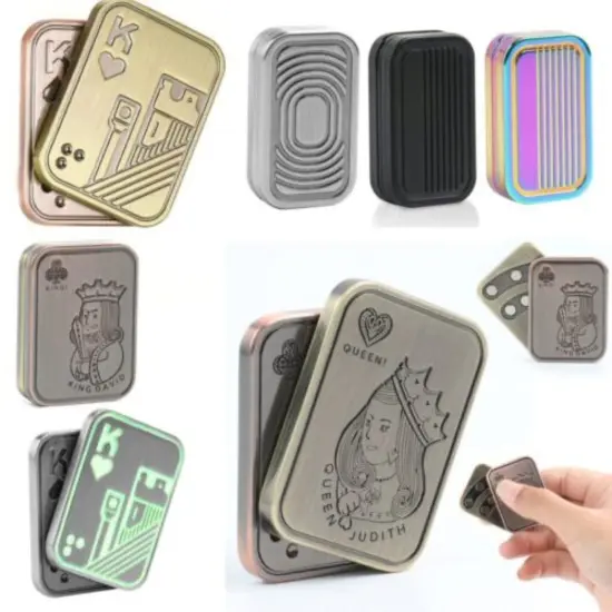 Kitcheniva Magnetic Metal Fidget Toy Mini Poker Push Card Fidget Slider Gift {2}