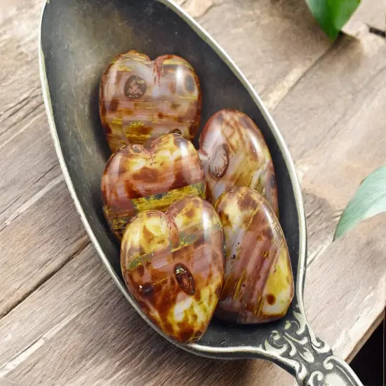 *10* 16x15mm Mottled Pink & Beige Travertine Heart Beads {2}