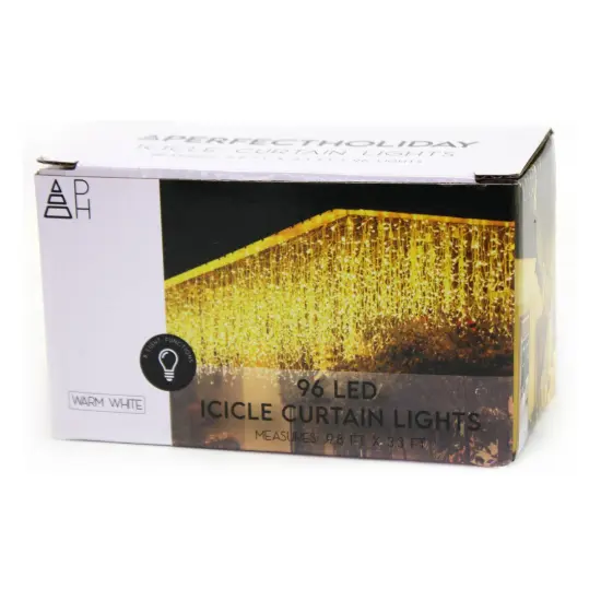 Perfect Holiday 96 LED Super Bright Icicle Lights - Warm White {6}