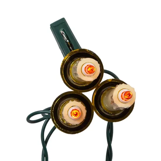 Kurt Adler UL 15-Light White Triple Candle Extended Light Set with Ivory Candle Shaft, Gold Dripping Wax and Amber Bulbs {5}