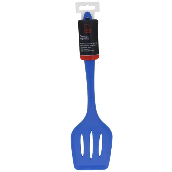Chef Craft 12" Premium Heat Resistant Silicone Slotted Turner Spatula Red {4}