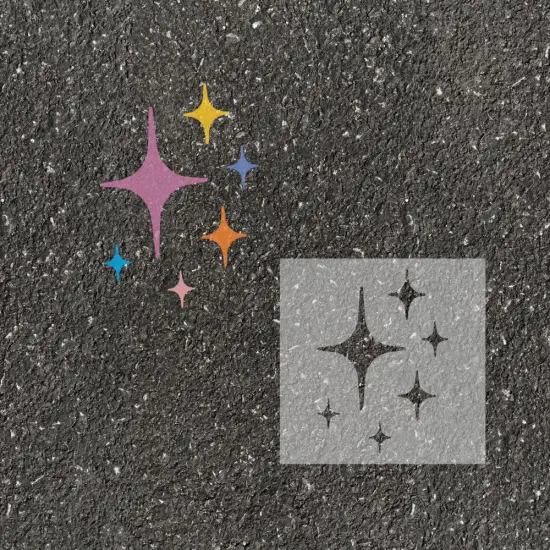 Retro Stars Parking Space Stencil | High School Senior Parking Spot Stencil | Reusable Stencil | Stencil Ease | {1}