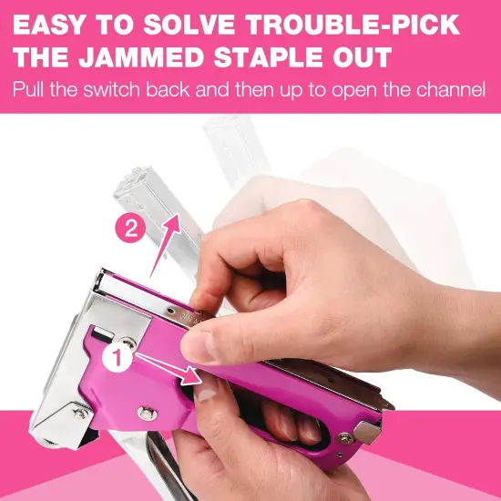 Staple Gun, Heavy Duty 3-in-1 Manual Nail Gun with 2000 Staples, Remover, Upholstery Stapler for Wood, Furniture, Carpet, Carpentry, DIY, Wire, Decoration, Craft, Fixing Material, Decoration {5}