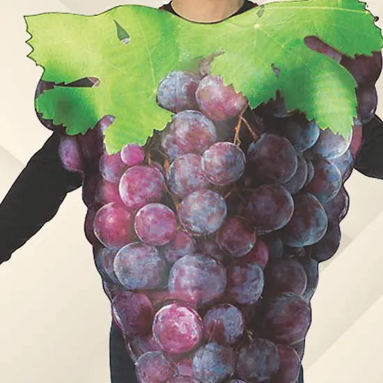 Adult Purple Grapes Costume Funny Fruit Tunic One Piece Halloween Party Outfit {4}