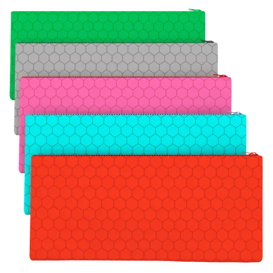 Pencil Pouch PVC 9.5x4.75 w/ Honeycomb Pattern &ndash; 72 Count {1}