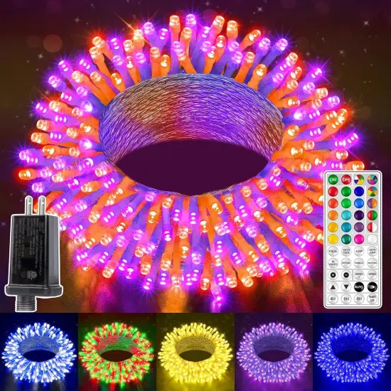 Halloween String Lights 100 LEDs - 33 FT, 130 Modes (Clear Wire) {1}