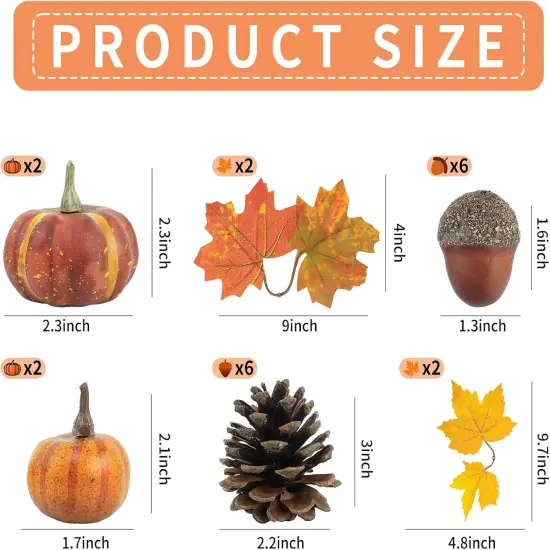 20 PCS Kit Artificial Pumpkins Decorations - Style-5-20pcs {5}