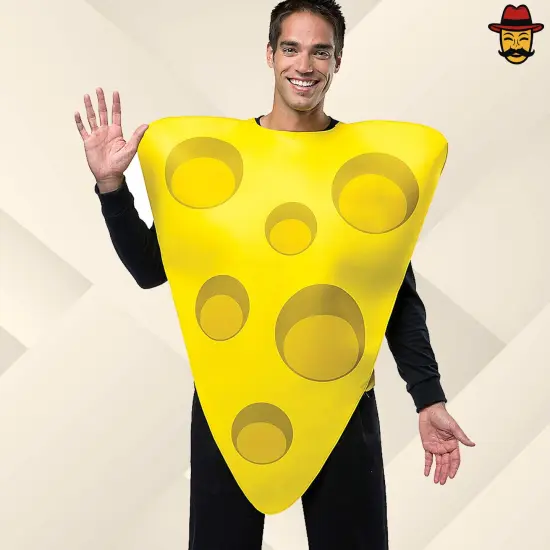 Cheese Wedge Adult Costume Halloween Funny Yellow Poly-Foam Tunic Food Party Outfit {2}