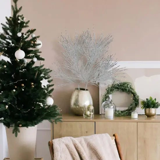 Northlight 26" Silver Pine Artificial Christmas Pick {4}