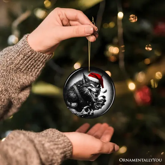 Vicious Werewolf Ceramic Ornament, Enigmatic Christmas Decoration for Halloween Tree {6}
