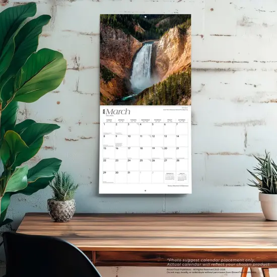 Rocky Mountain Wilderness | 2026 12 x 24 Inch (Hanging) Monthly Square Wall Calendar | Plastic-Free {5}