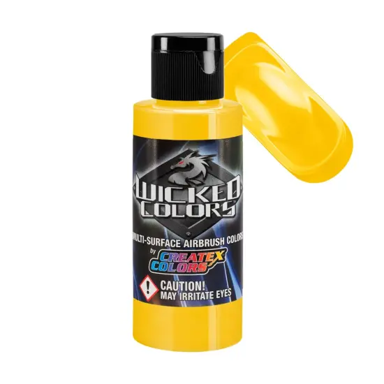 Yellow - Wicked Detail Semi Opaque Colors Airbrush Paint, Matte Finish, 2 oz. {1}