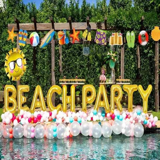 Beach Balloons Banner Party Decoration {4}