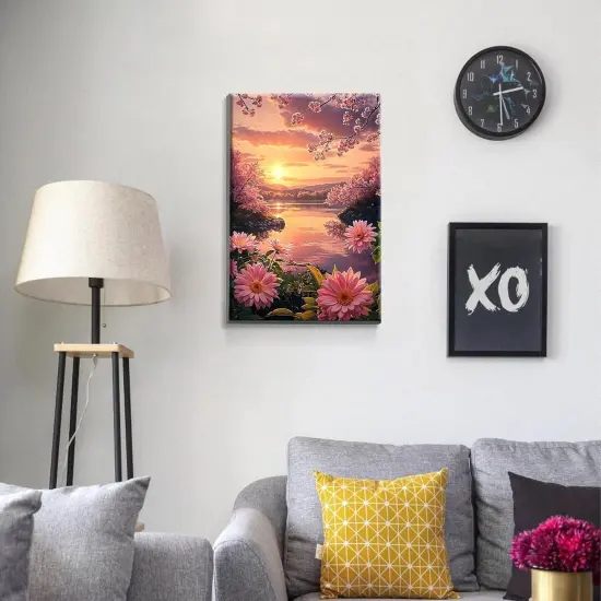 Sunset Paint by Number with Easel, Adult Paint by Number Kits (8 x 12 Inch) {5}