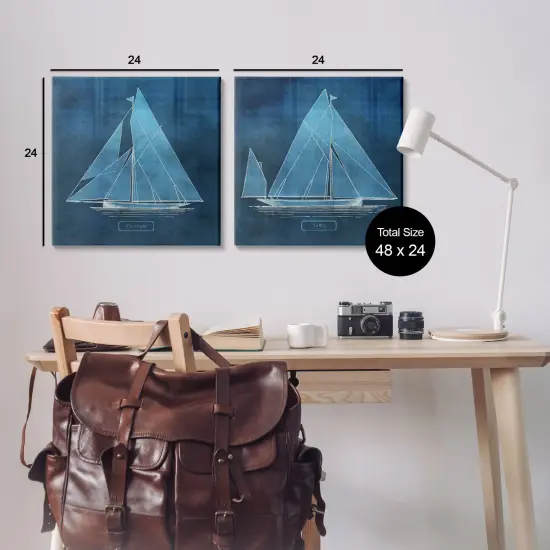 Stupell Industries Nautical Sailboat Vessels Duo 2pc Canvas Set By Susan Arnot {3}