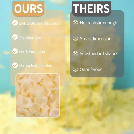 1000 Pcs Artificial Fake Rose Petals (Champagne Color) {5}