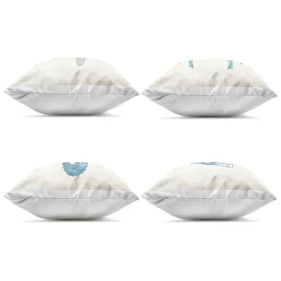 Stupell Industries Aquatic Sea Life Impressions 4pc Outdoor Printed Pillow Set design by Susan Arnot, 18 x 7 x 18 {2}