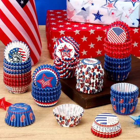 800pcs 4th of July Mini Cupcake Liners Independence Day(Multicolor) {3}