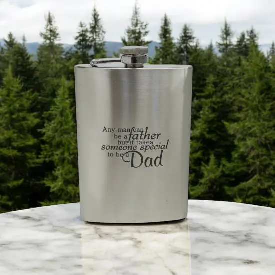 8oz Any Man Can Be a Father Stainless Steel Flask {2}