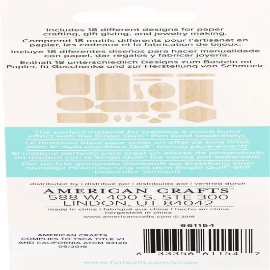 We R Singe Quill Veneer Ephemera 18/Pkg-Assorted Shapes {4}