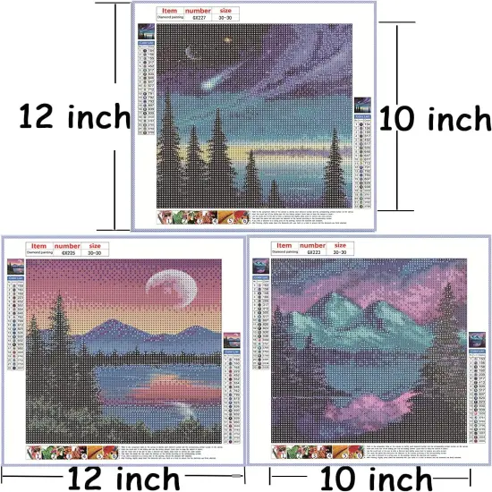 12x12 inch - 9 Pack DIY 5D Diamond Painting Kits for Adults & Kids(Tree,Moon) {3}