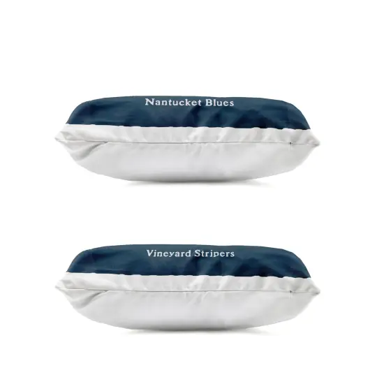 Stupell Industries Coastal Fish on Navy Blue 2pc Outdoor Printed Pillow Set design by Phillipa Katz, 14 x 7 x 20 {2}