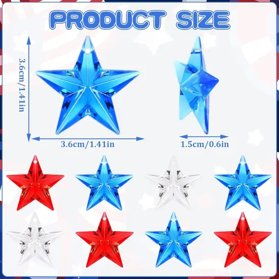 120Pcs Patriotic Acrylic Star Ornaments Vase Filler Independence Day {3}