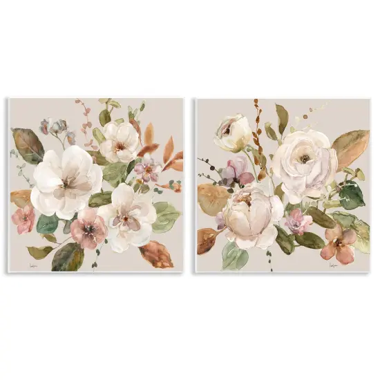 Stupell Industries Mixed Country Blooms Arrangements 2pc Wall Plaque Set By Livi Finn {1}