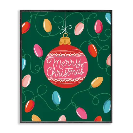 Stupell Industries Merry Christmas Bauble Framed Giclee By Nancy McKenzie {1}