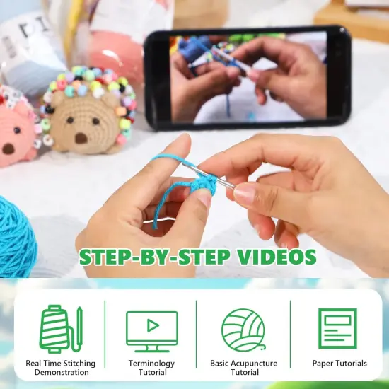 Crochet Kit for Beginners (Light Blue + Lake Blue) {3}