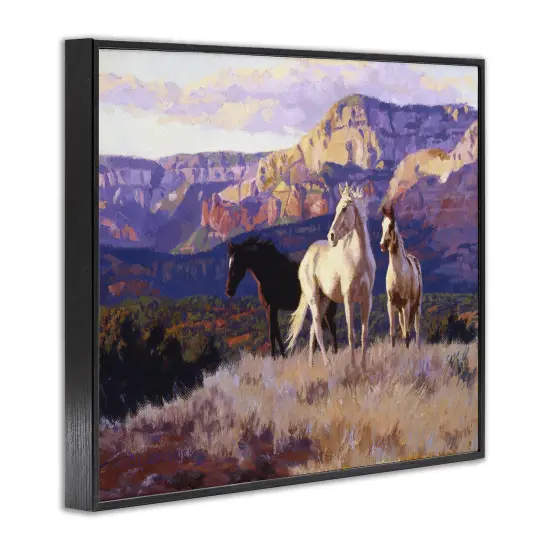 Stupell Industries Horses Peering Over Mountainside Framed Giclee By Claire Goldrick {3}