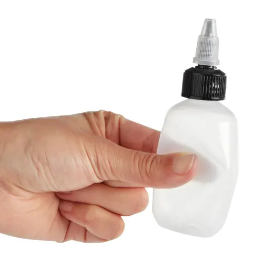 24 Pack Clear 2oz Bottles with Caps for Kitchen, Condiments, Homemade BBQ Sauce, Oil, Boston Round Small Squeeze Bottles for Arts and Crafts, DIY Projects, Glues White {6}