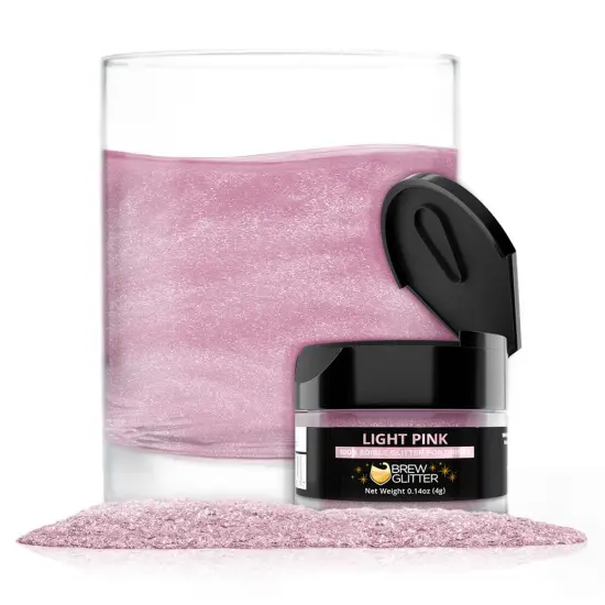 Brew Glitter - Light Pink Edible Drink Glitter (4g, x1 Flip-Cap Jar) for Beer, Cocktails and Beverages {1}