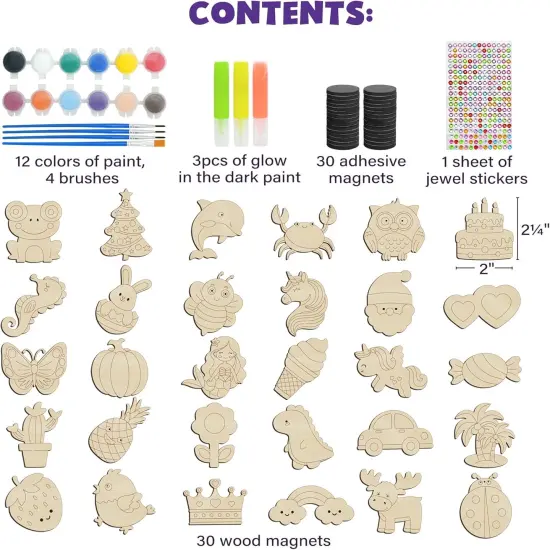 30pcs DIY Wooden Magnets {2}