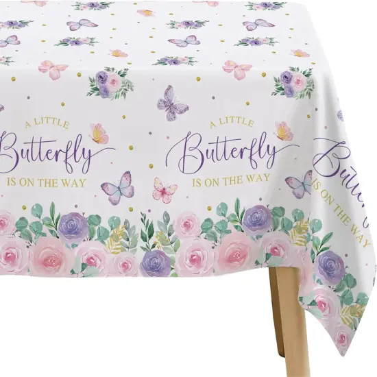 Butterfly Baby Shower Decorations Tablecloth {4}