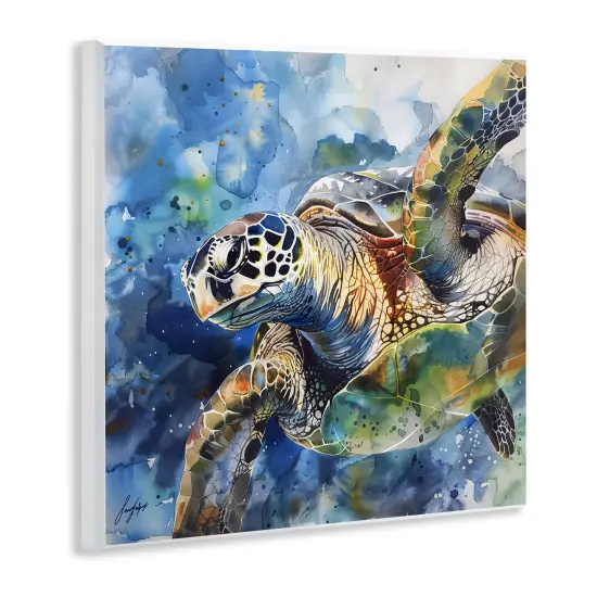 Stupell Industries Watercolor Turtle Impression Wall Plaque By LSR Creative Studio {3}