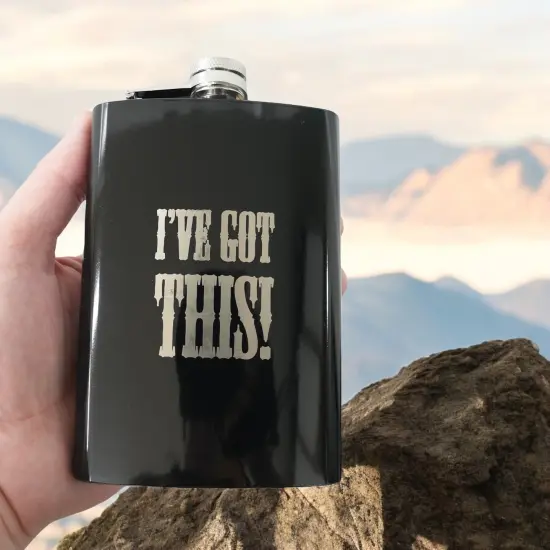 8oz BLACK I've Got This Flask {4}