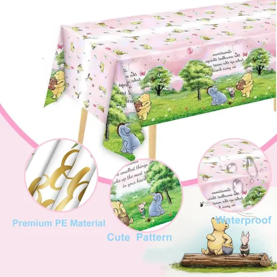 3PCS Pink Winnie Tablecloth {3}