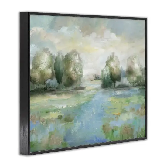 Stupell Industries Abstract Rural Meadow Stream Framed Giclee By Nan {3}