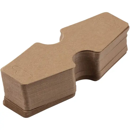 Necklace Cards - 200-Pack Blank Bracelet Card, Necklace Display Card, Bracelet Display Cards, Jewelry Hanging Cards for Bracelets, Neclace, Anklet, Fashion Jewelry, Kraft Brown, 4.75 x 1.75 Inches {4}