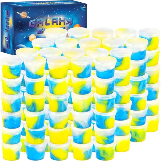 120 Pack Mini Bulk Galaxy Slime Kit {1}