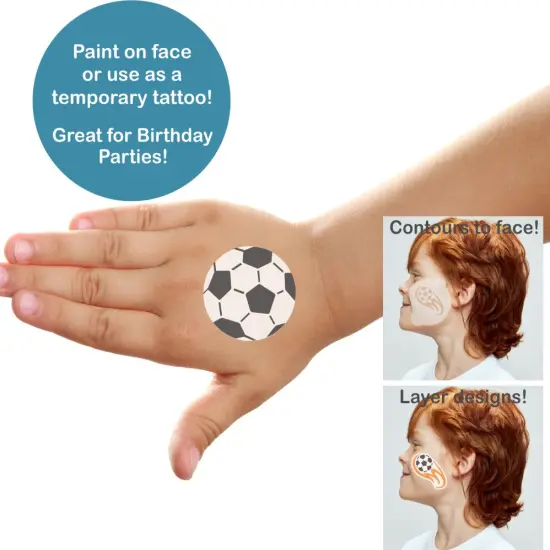 Soccer Face Painting Stencil Set | Perfect for Face Painting, Temporary Tattoos, Birthday Party | Designer Stencils | {3}