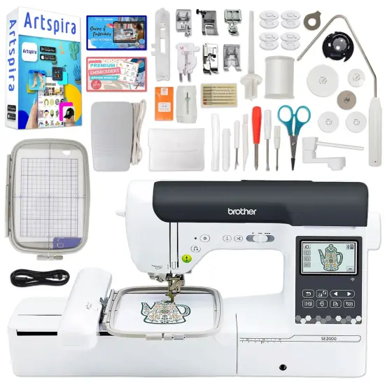 Brother SE2000 Embroidery & Sewing Machine w/ 5" x 7" Hoop & 40+ Accessories {1}