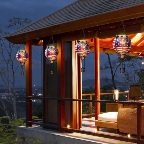 American Flag Solar Hot Air Balloon - Solar Lanterns {4}