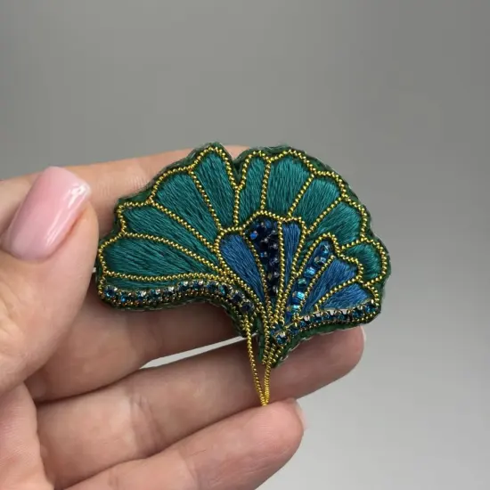 Beadwork kit for creating brooch Crystal Art Wisdom and longevity BP-373C {2}