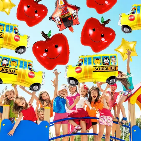 20Pcs Back to School Balloon, Welcome School Bus Foil Balloons {2}