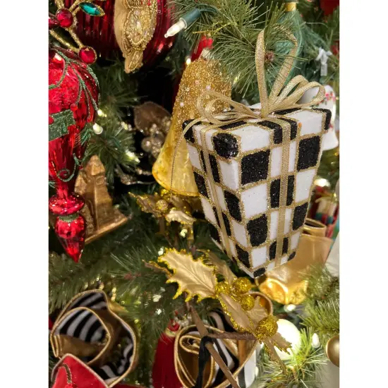 5" Harlequin Package Ornaments: Black/Gold (Asst 2) {4}